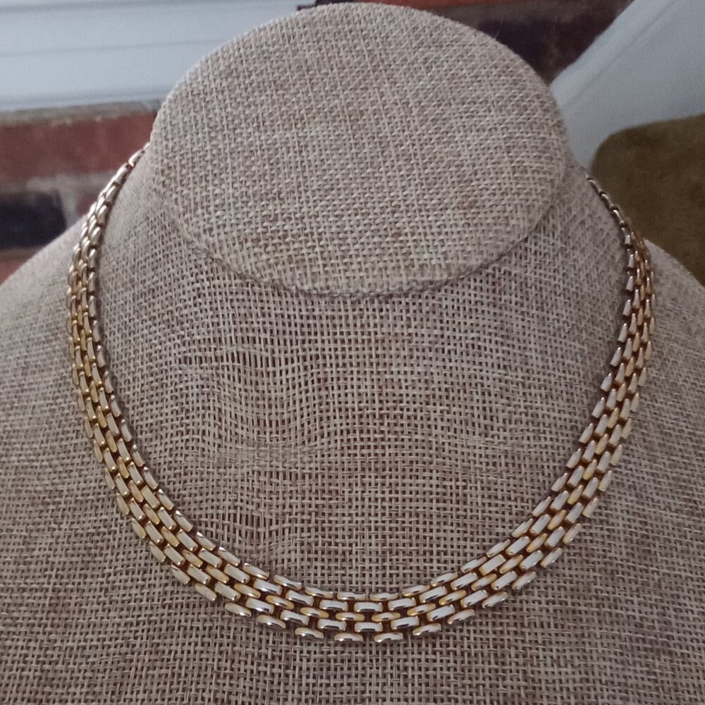 Bi-color Choker Necklace - Picture 3 of 7